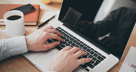 Professional working on a laptop